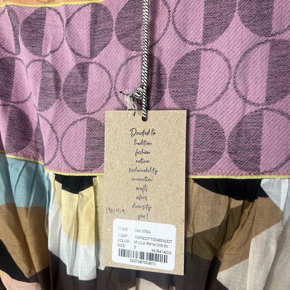 Devotion twins multi-colored patterned midi dress, size S, never been worn - Picture 2 of 4